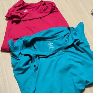 Under Armour Teal & Pink Performance Tanks